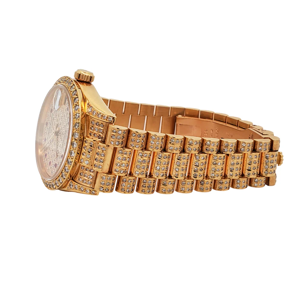 Rolex President Datejust 31mm 68278 Full Pave Diamond Dial/Bezel/Case/Bracelet Yellow Gold Watch - Image 3