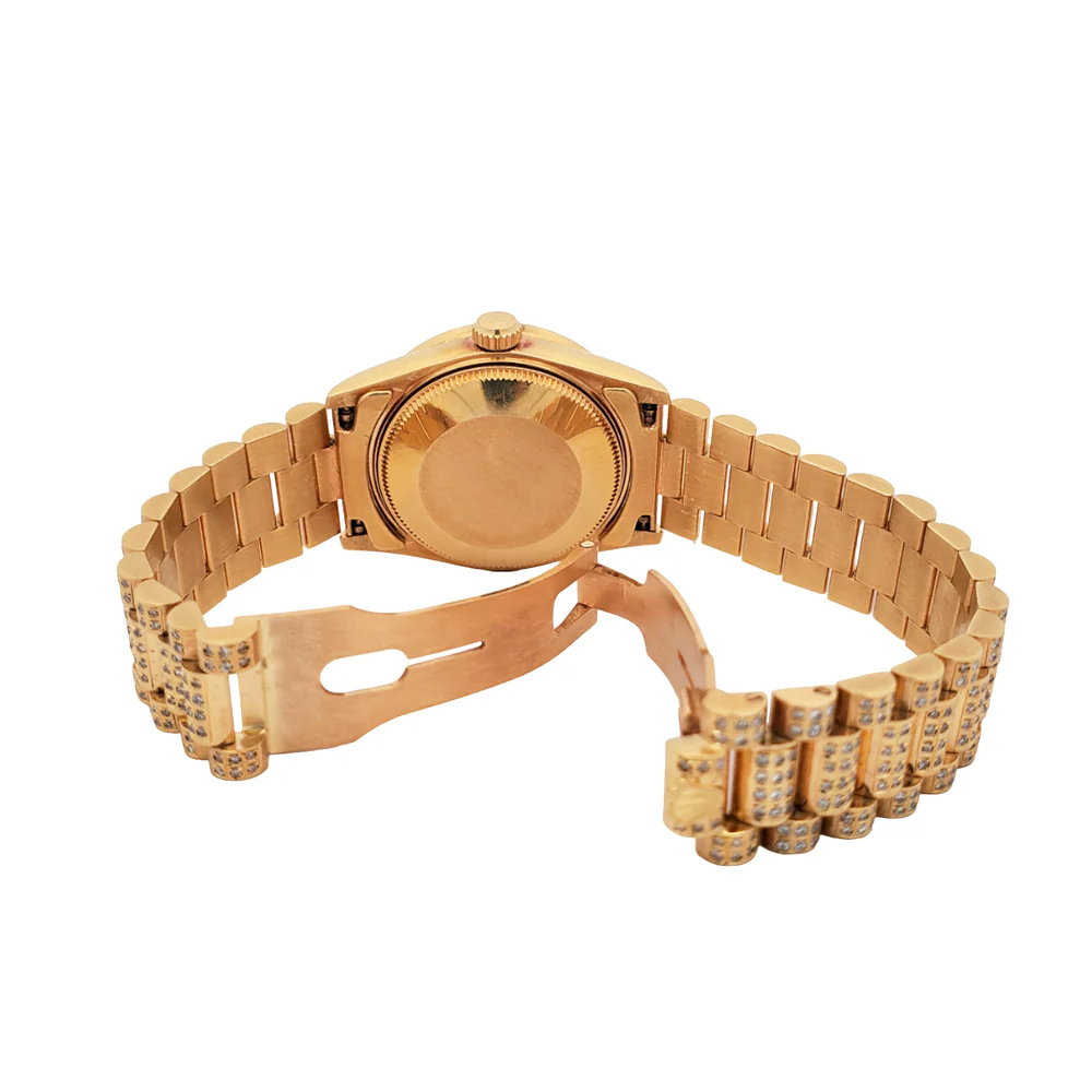 Rolex President Datejust 31mm 68278 Full Pave Diamond Dial/Bezel/Case/Bracelet Yellow Gold Watch - Image 5