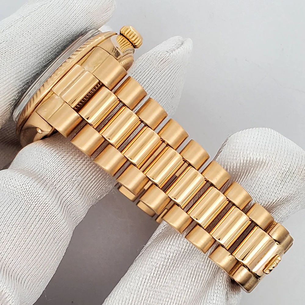 Rolex President Datejust 31mm Black Index Yellow Gold Vintage Watch 6827 - Image 4