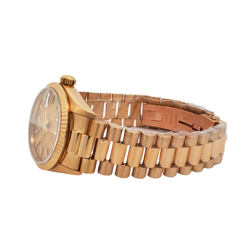 Rolex President Datejust 31mm Champagne Stick Dial Yellow Gold Watch 68278 Box Papers - Image 4