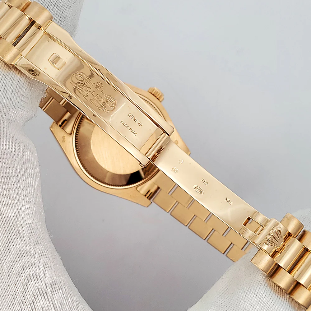 Rolex President Datejust 31mm Factory White Roman MOP Yellow Gold Watch 178278 Box Papers - Image 9