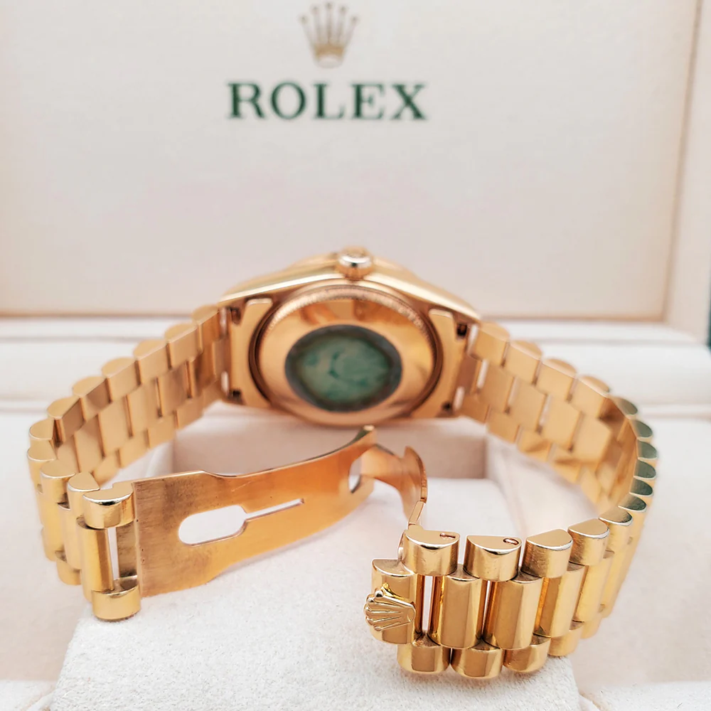 Rolex President Datejust 31mm Yellow Gold Factory Champagne Diamond Dial/Bezel Watch 68288 - Image 7