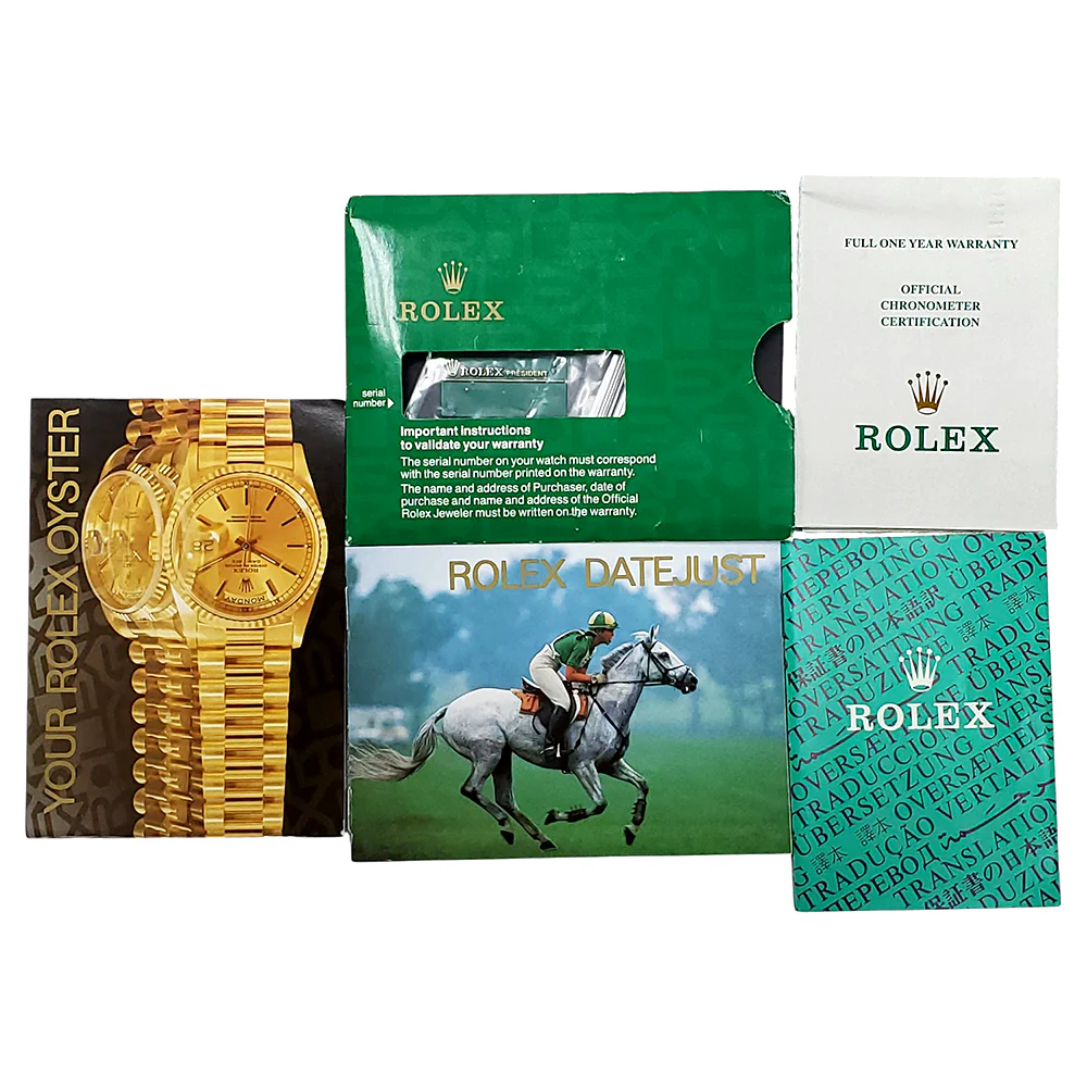 1995 Rolex President Datejust 69138 26mm Factory Champagne Diamond Dial/Bezel Yellow Gold Watch Papers - Image 4