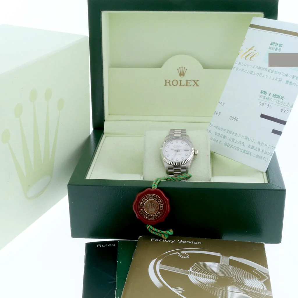 Rolex President Datejust Ladies 18K White Gold 26MM Original Diamond Dial Automatic Watch 69179 - Image 3