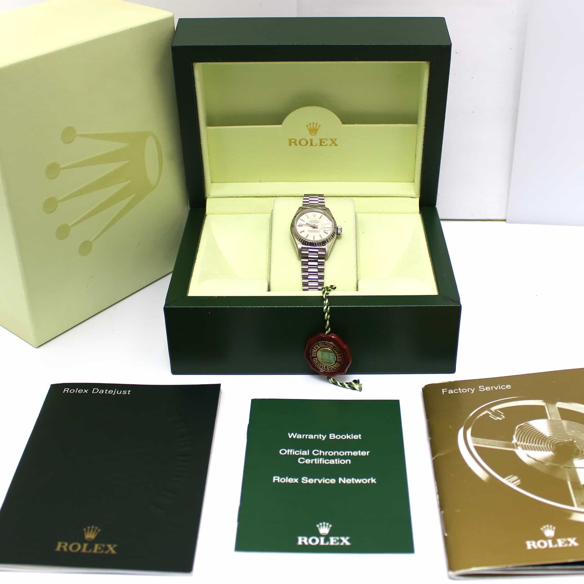 Rolex President Datejust Ladies 18K White Gold Silver Dial Automatic Watch 79179 - Image 3