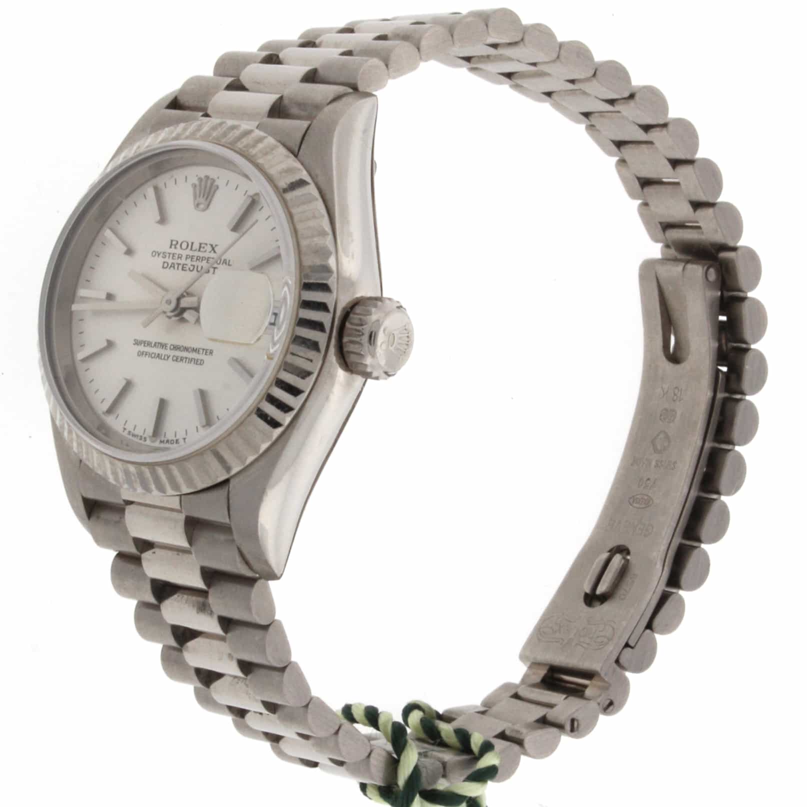 Rolex President Datejust Ladies 18K White Gold Silver Dial Automatic Watch 79179 - Image 4