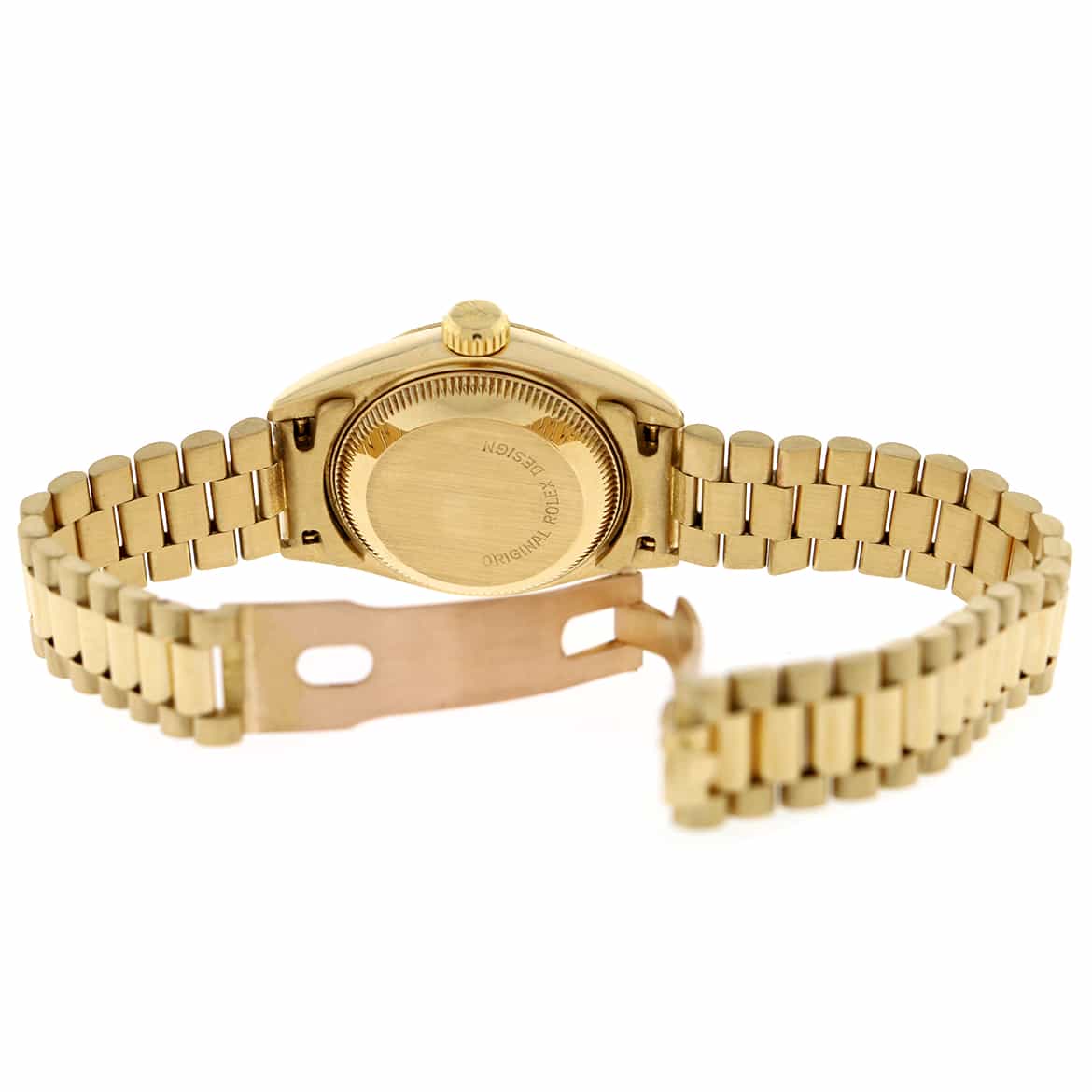 Rolex President Datejust Ladies 18K Yellow Gold 26MM Original Champagne Diamond Dial Automatic Watch 69178 - Image 10
