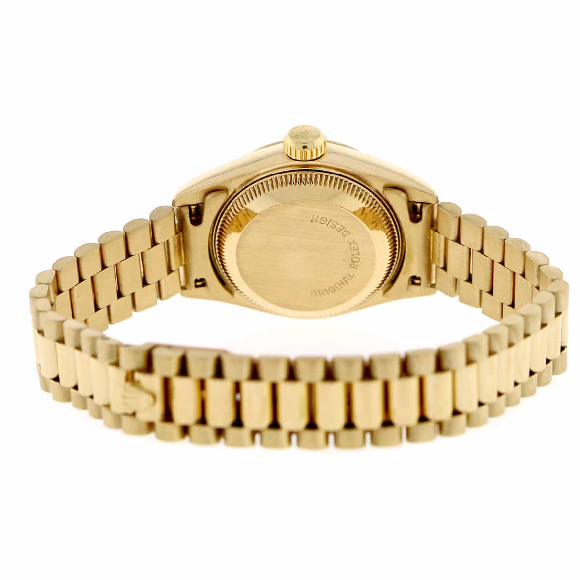 Rolex President Datejust Ladies 18K Yellow Gold 26MM Original Champagne Diamond Dial Automatic Watch 69178 - Image 9