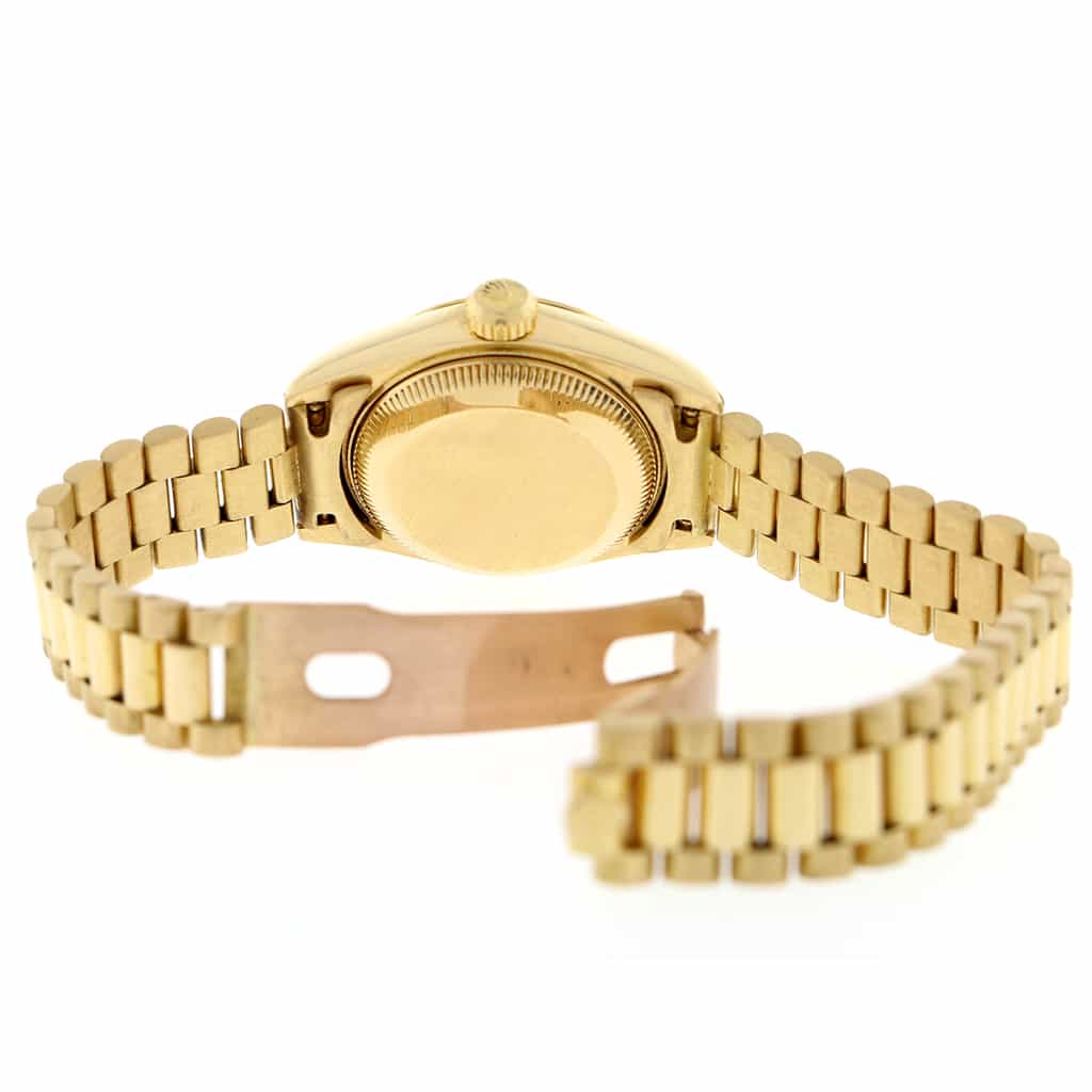 Rolex President Datejust Ladies 18K Yellow Gold 26MM Original Champagne Diamond Dial Automatic Watch 69178 - Image 8