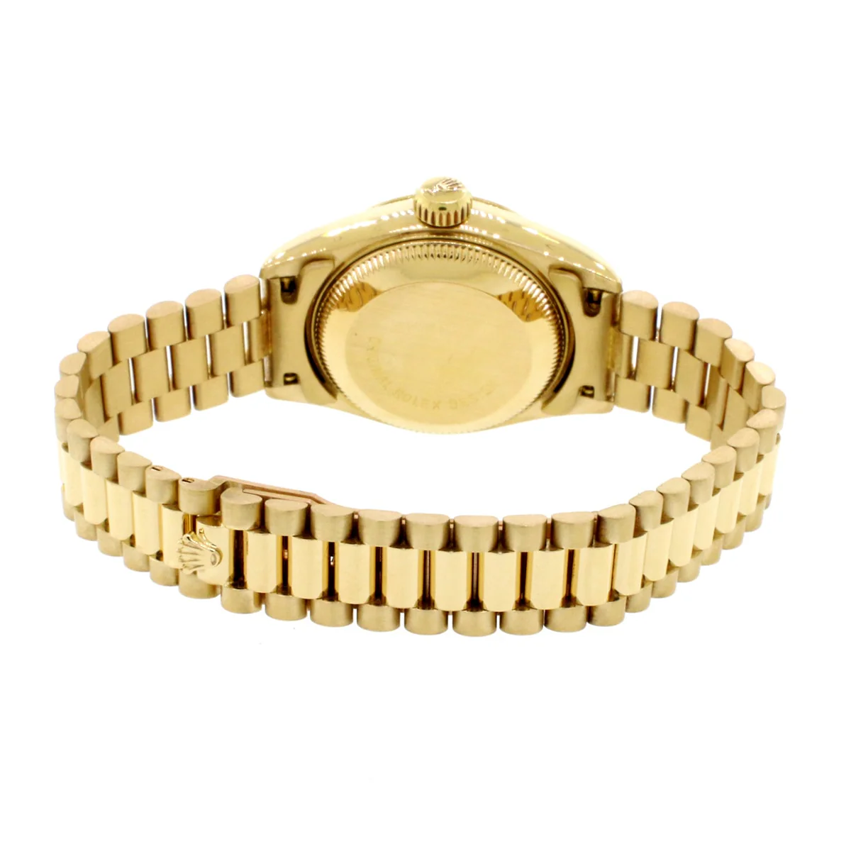 Rolex President Datejust Ladies 18K Yellow Gold 26MM Original Champagne Diamond Dial Automatic Watch 69178 w/ Box Papers - Image 5