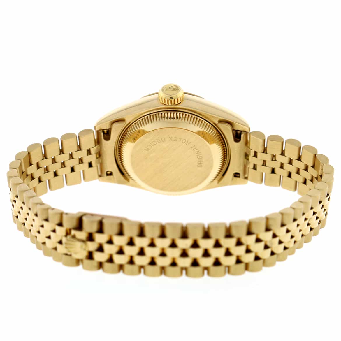 Rolex President Datejust Ladies 18K Yellow Gold 26MM Original Champagne Index Dial Automatic Jubilee Watch 69178 - Image 7