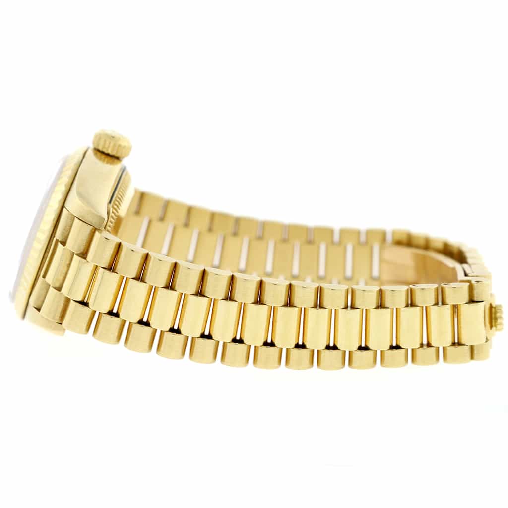 Rolex President Datejust Ladies 18K Yellow Gold 26MM Original Champagne Index Dial Automatic Watch 69178 - Image 6