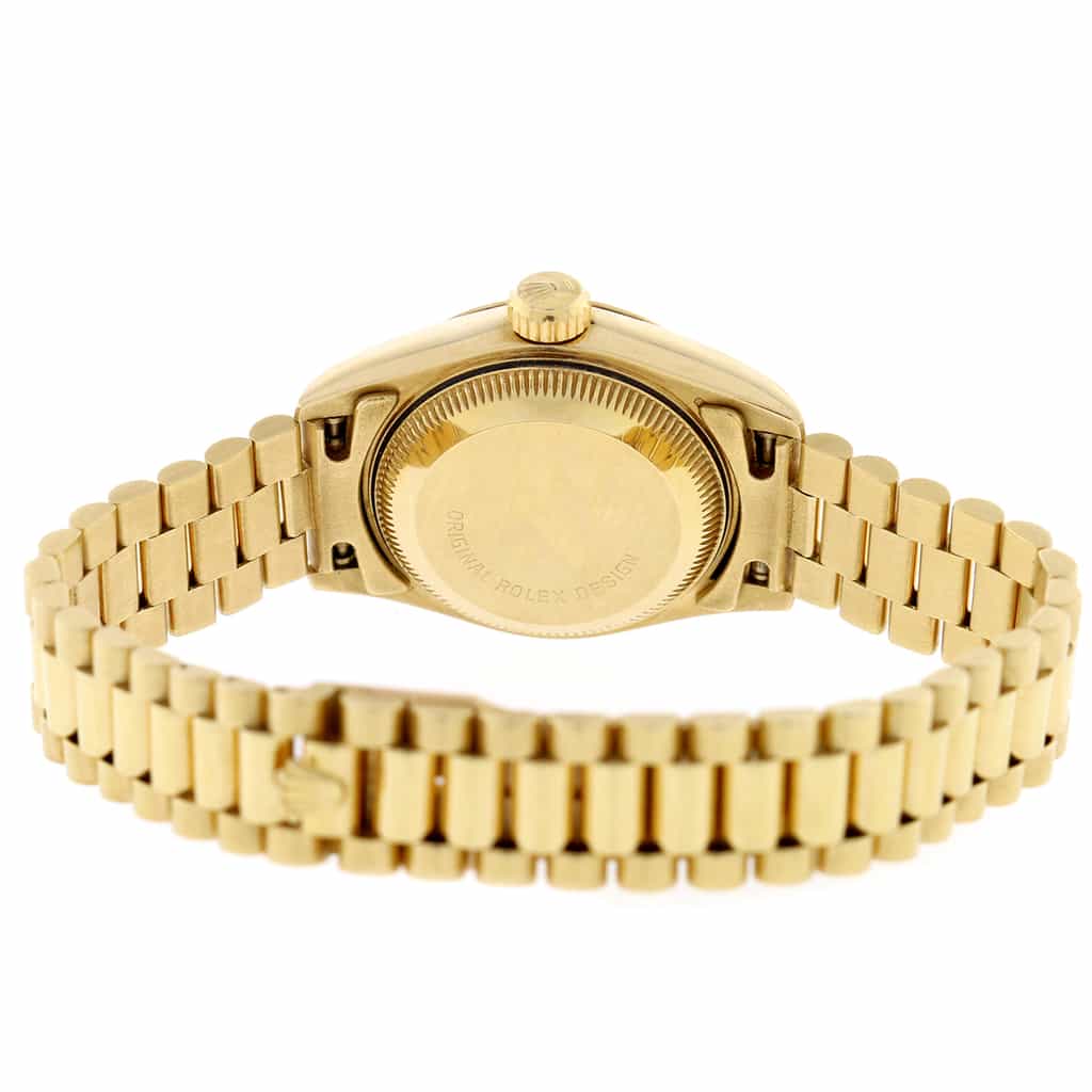 Rolex President Datejust Ladies 18K Yellow Gold 26MM Original Champagne Index Dial Automatic Watch 69178 - Image 7