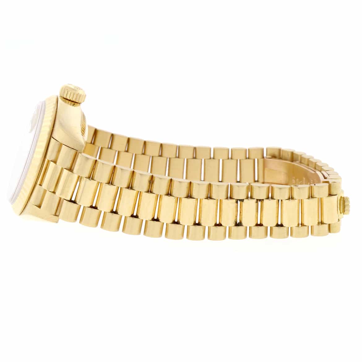 Rolex President Datejust Ladies 18K Yellow Gold 26MM Original Champagne Stick Dial Automatic Watch 69178 - Image 6