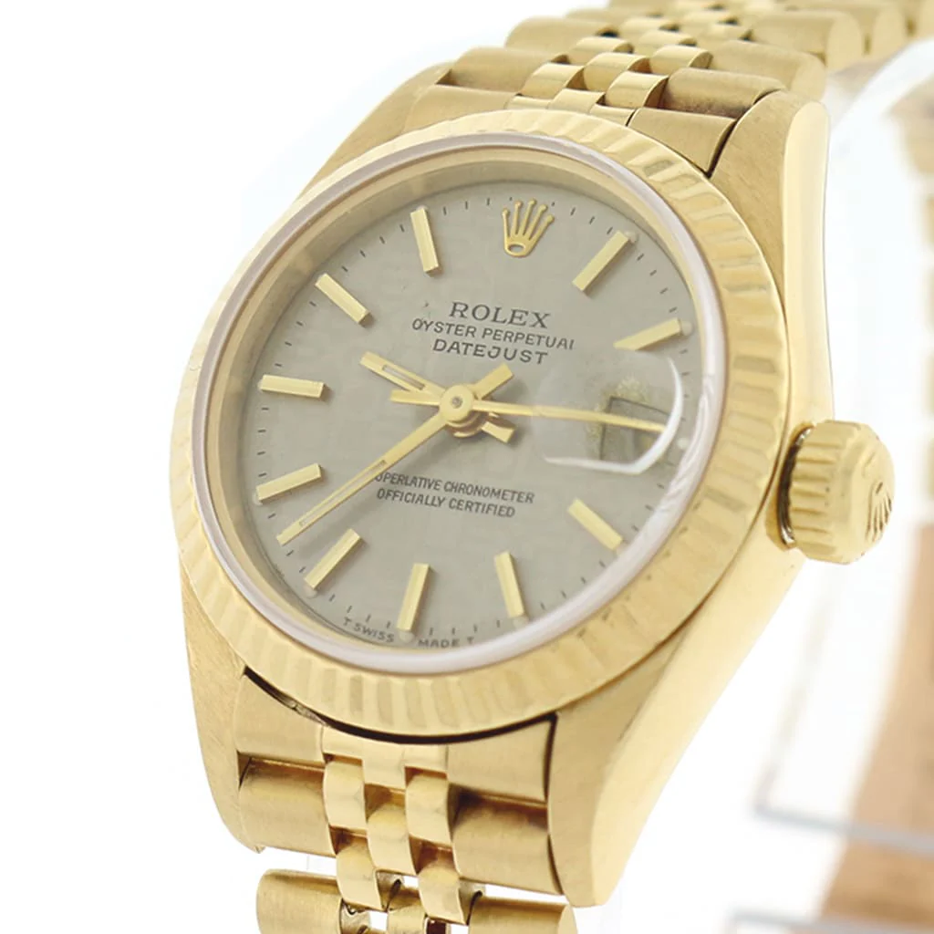 Rolex President Datejust Ladies 18K Yellow Gold 26MM Original Jubilee Stick Dial Automatic Watch 69178 - Image 5