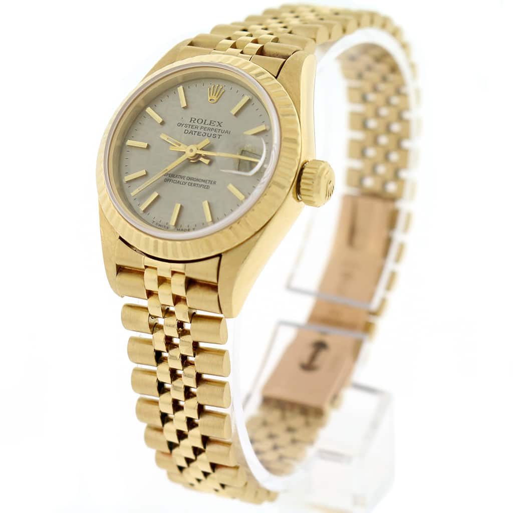 Rolex President Datejust Ladies 18K Yellow Gold 26MM Original Jubilee Stick Dial Automatic Watch 69178 - Image 6