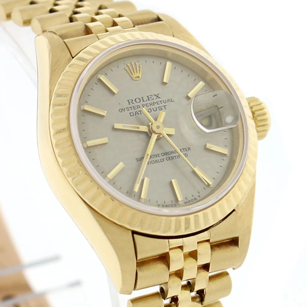 Rolex President Datejust Ladies 18K Yellow Gold 26MM Original Jubilee Stick Dial Automatic Watch 69178 - Image 8