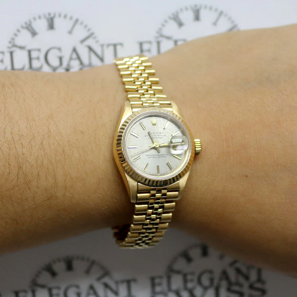 Rolex President Datejust Ladies 18K Yellow Gold 26MM Original Jubilee Stick Dial Automatic Watch 69178 - Image 9