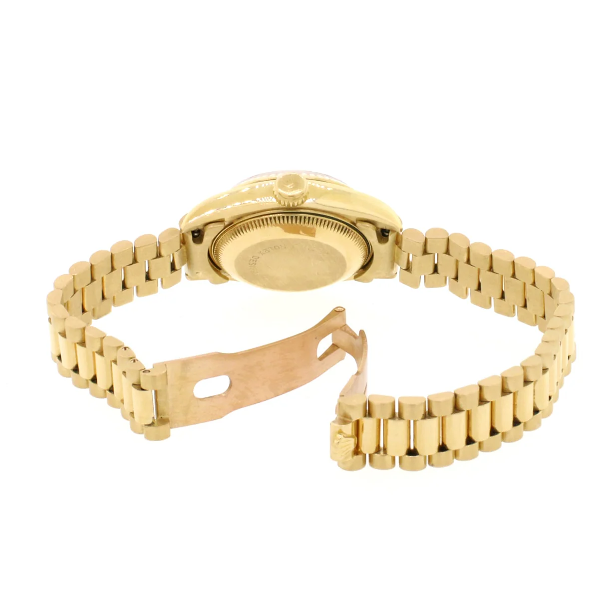 Rolex President Datejust Ladies 18K Yellow Gold 26MM Original White Roman Dial Automatic Watch 69178 - Image 6