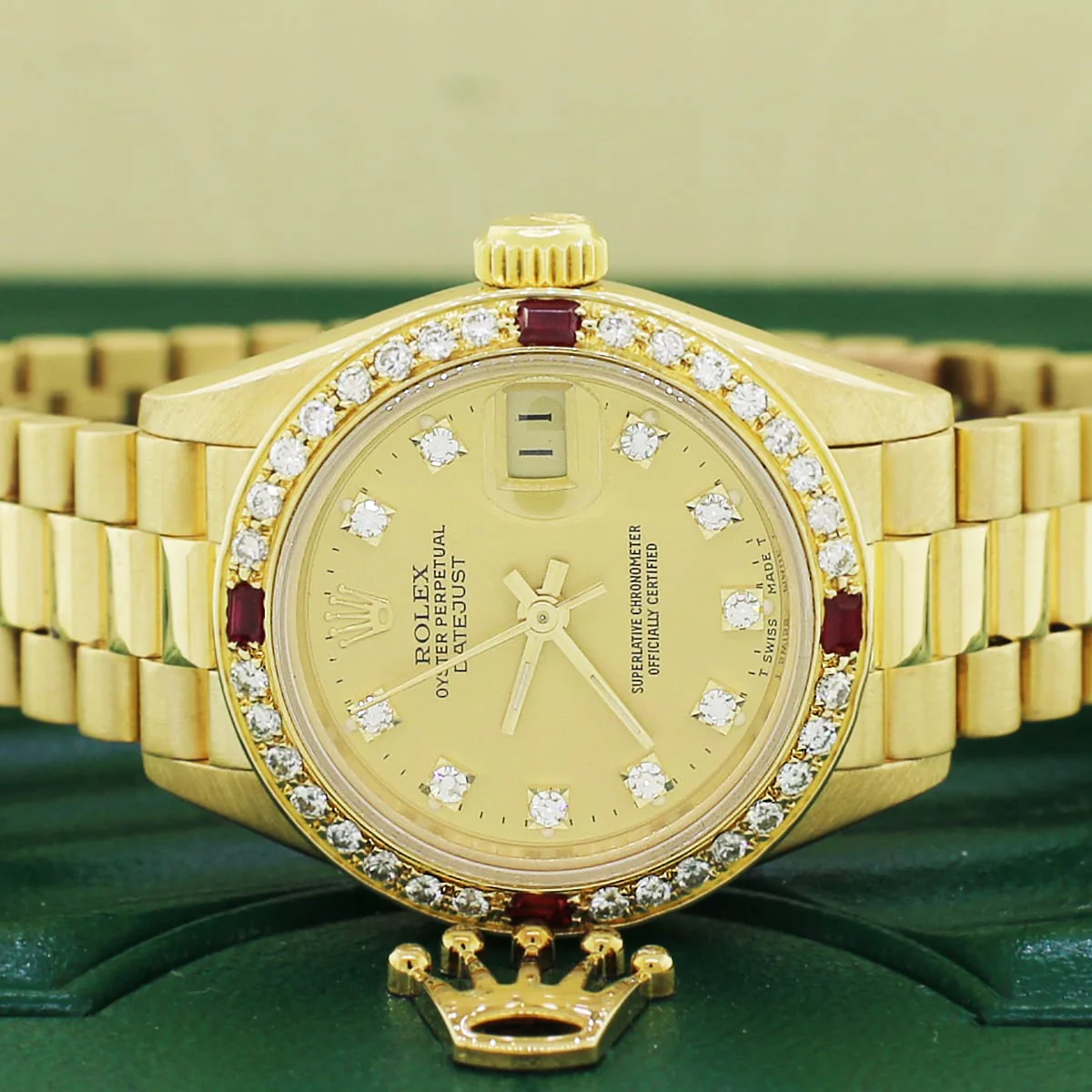 Rolex President Datejust Ladies 18K Yellow Gold 26MM Rolex diamond dial Automatic Watch w/Diamond Bezel - Image 3