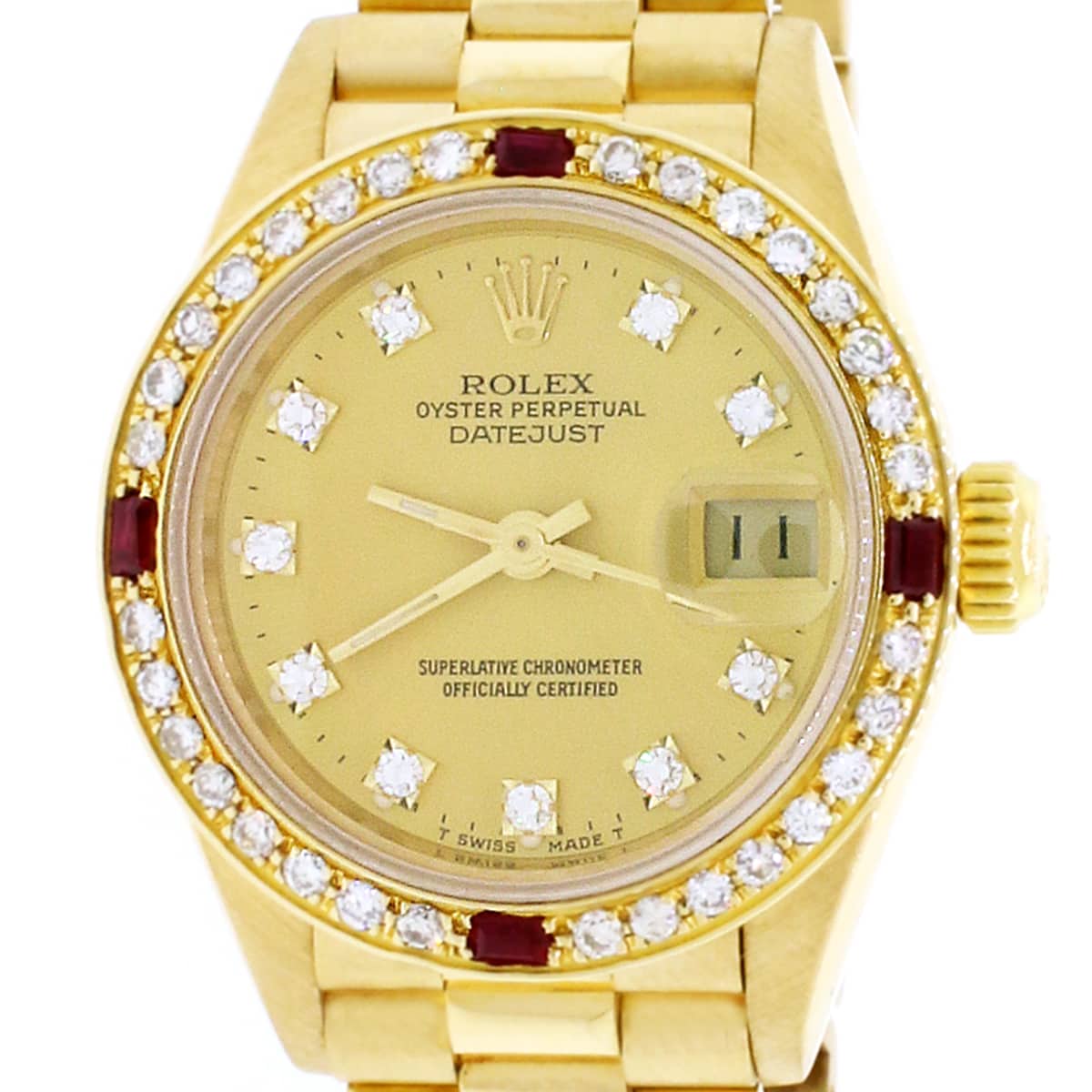 Rolex President Datejust Ladies 18K Yellow Gold 26MM Rolex diamond dial Automatic Watch w/Diamond Bezel - Image 4