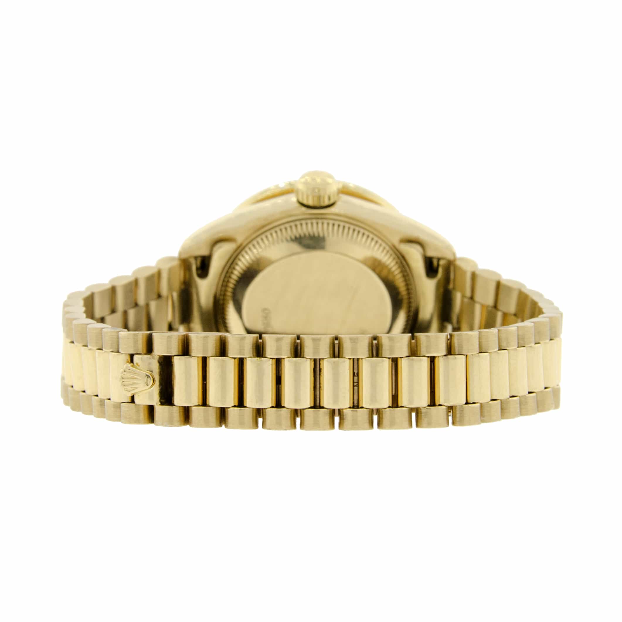 Rolex President Datejust Ladies 18K Yellow Gold 26MM Watch w/White MOP Dial & Diamond Bezel - Image 6
