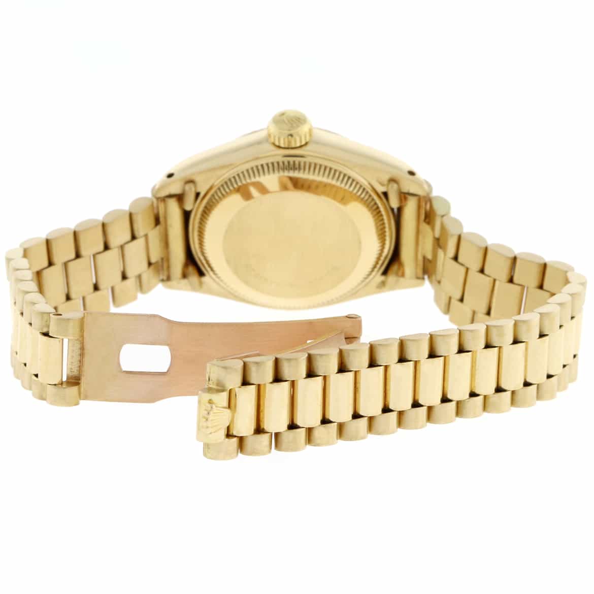 Rolex President Datejust Ladies 18K Yellow Gold Original Silver Diamond Dial 26MM Automatic Watch 6917 - Image 7