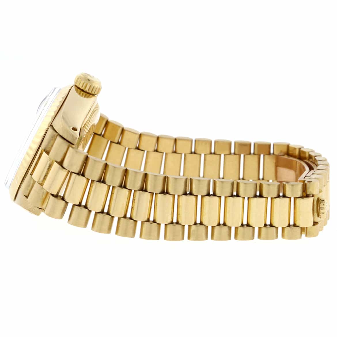 Rolex President Datejust Ladies 18K Yellow Gold Silver Stick Dial 26MM Automatic Watch 6917 - Image 6
