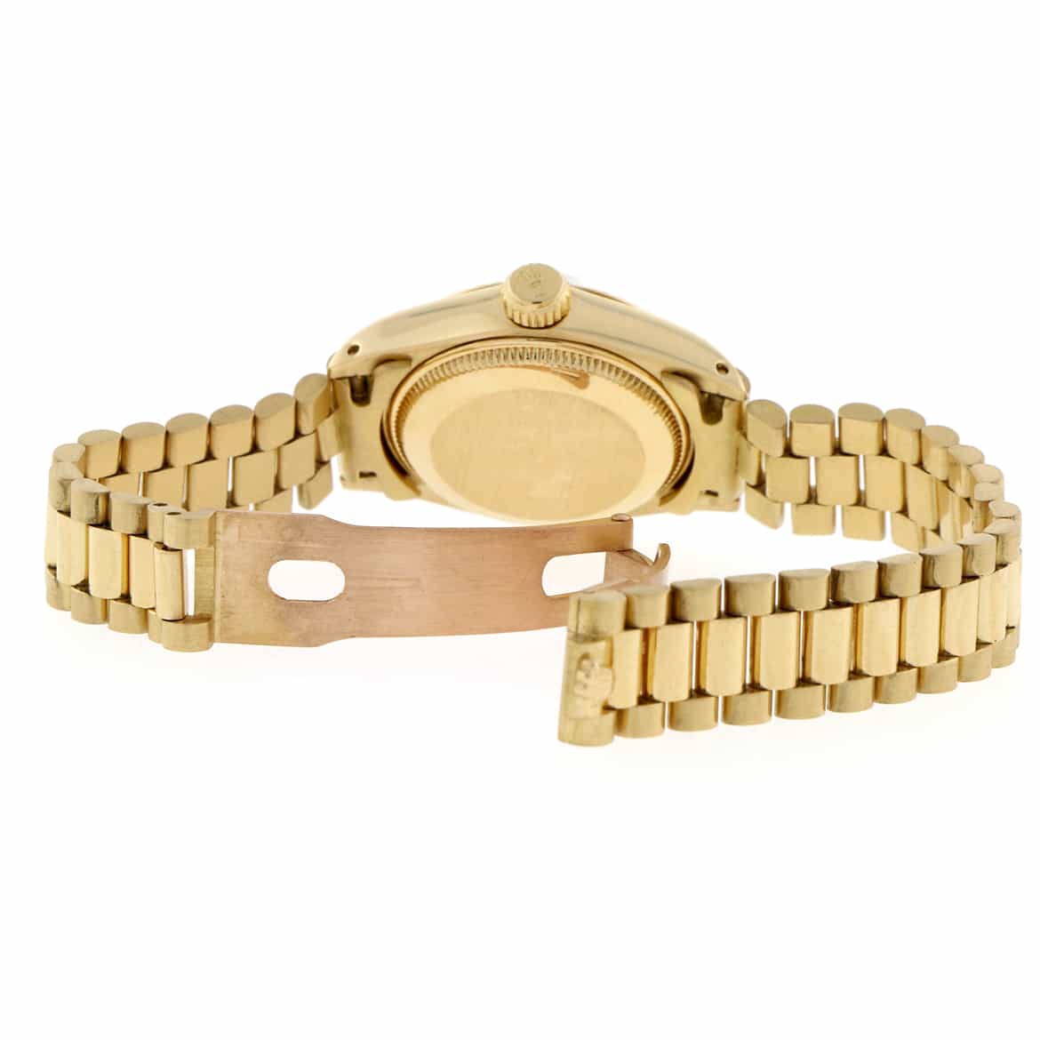 Rolex President Datejust Ladies 18K Yellow Gold Silver Stick Dial 26MM Automatic Watch 6917 - Image 7