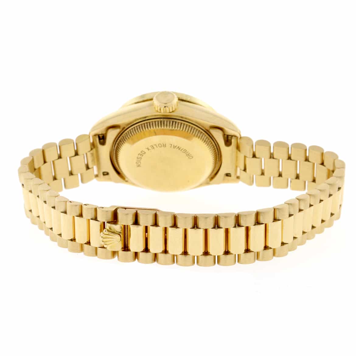 Rolex President Datejust Ladies Original Champagne Diamond Dial 18K Yellow Gold 26MM Watch w/Diamond Bezel 69178 - Image 10