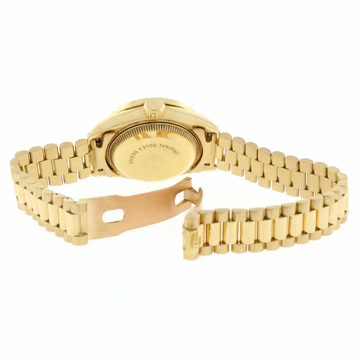 Rolex President Datejust Ladies Original Champagne Diamond Dial 18K Yellow Gold 26MM Watch w/Diamond Bezel 69178 - Image 11