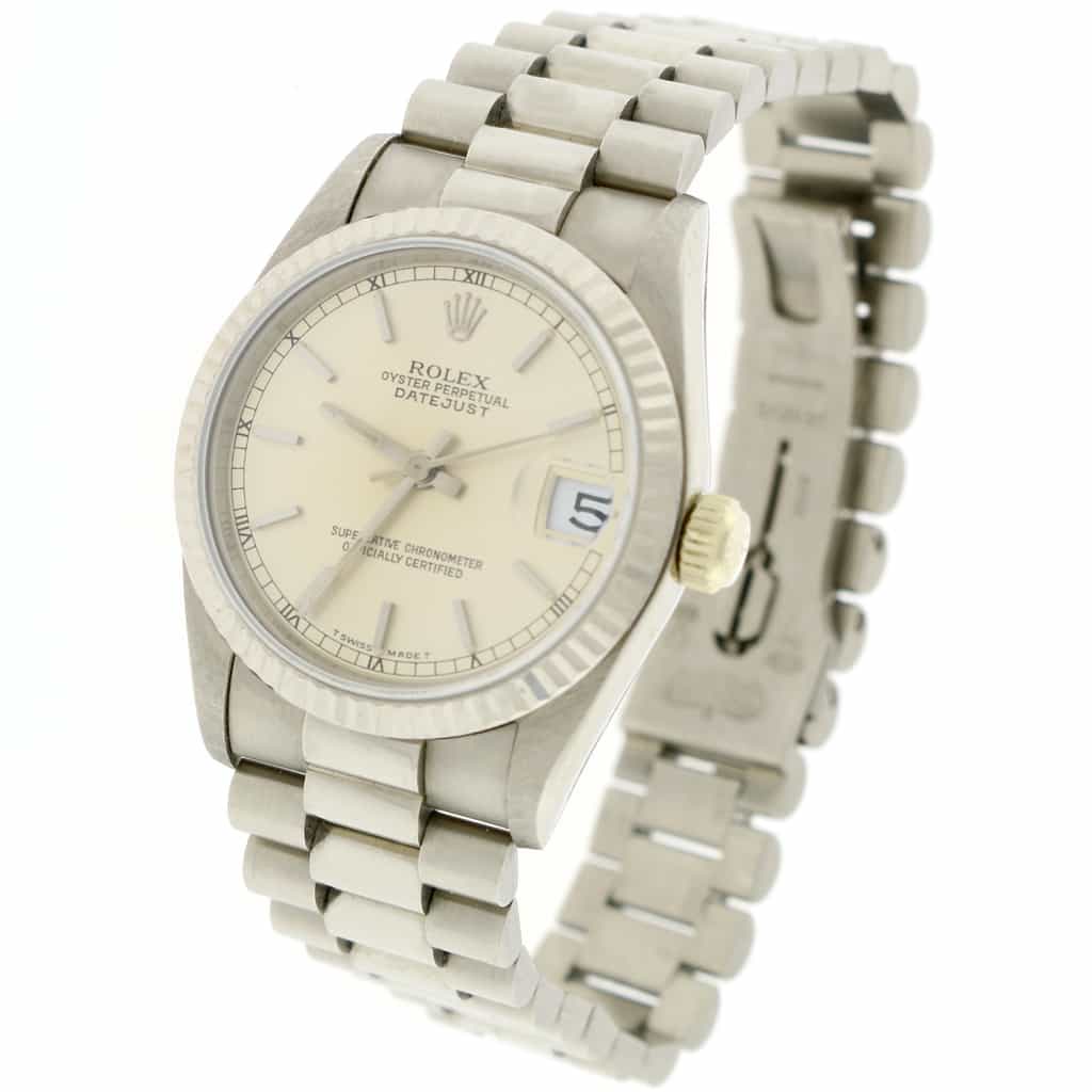 Rolex President Datejust Midsize 18K White Gold 31MM Automatic Watch 68279 - Image 4