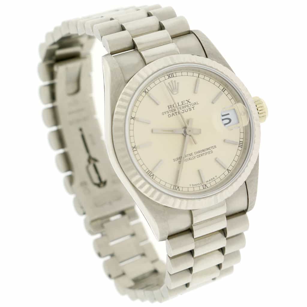 Rolex President Datejust Midsize 18K White Gold 31MM Automatic Watch 68279 - Image 5