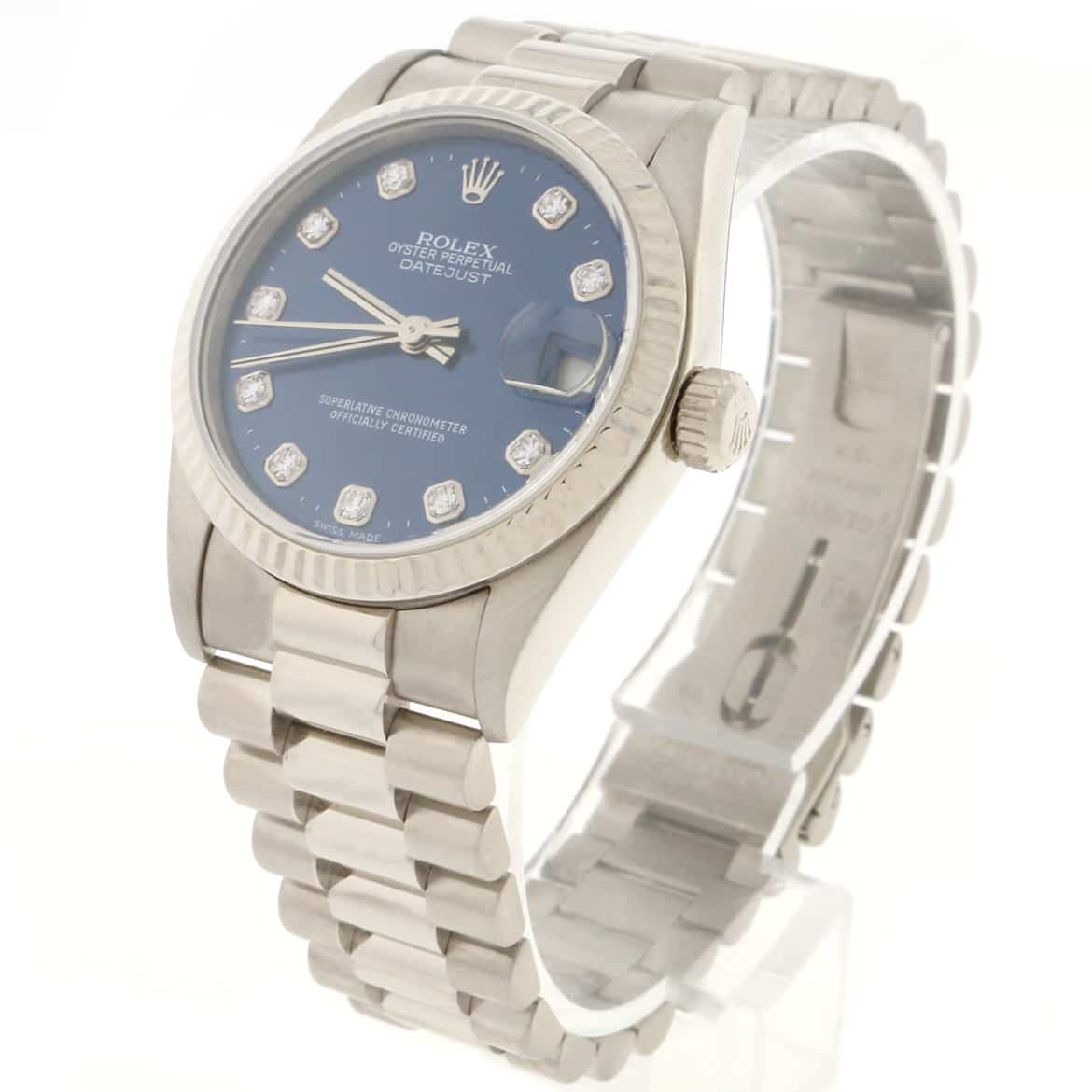 Rolex President Datejust Midsize 18K White Gold Factory Diamond Dial 31MM Watch 78279 - Image 8