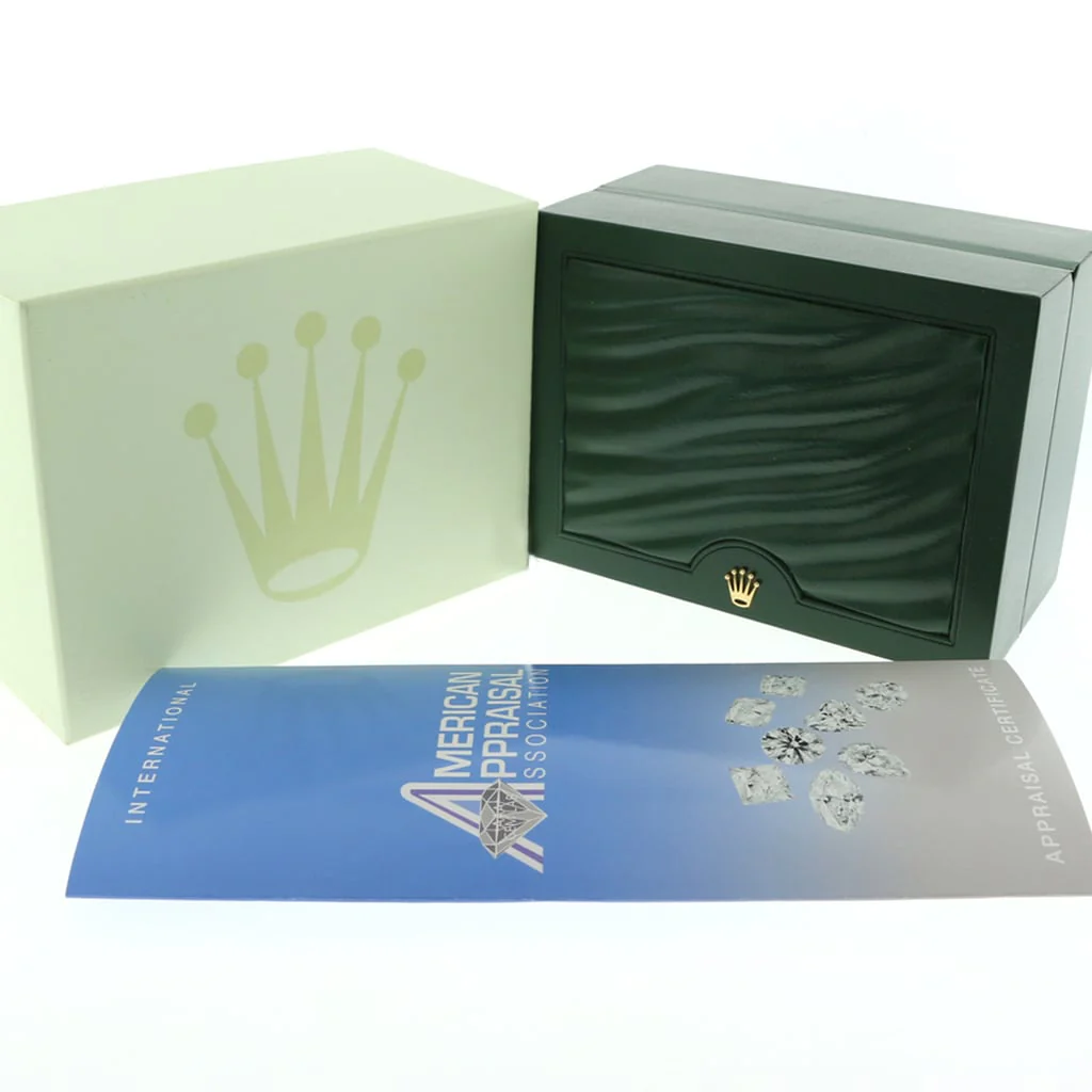 Rolex President Datejust Midsize 18K Yellow Gold 31MM Automatic Watch 68278 w/Diamond & Emerald Dial - Image 4