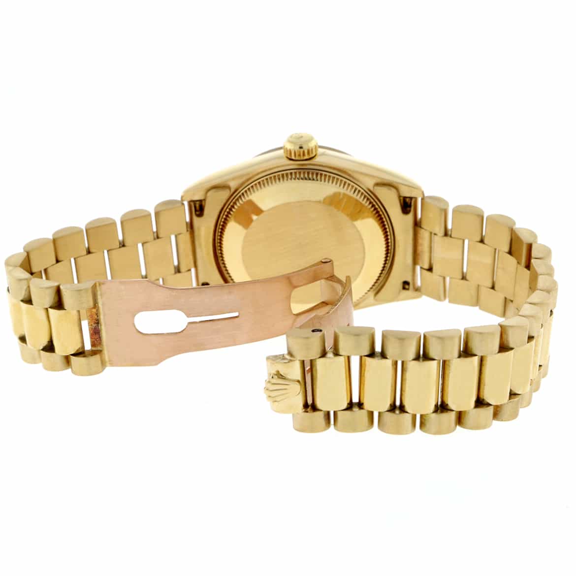 Rolex President Datejust Midsize 18K Yellow Gold Factory Champagne Stick Dial 31MM Watch 68278 - Image 8