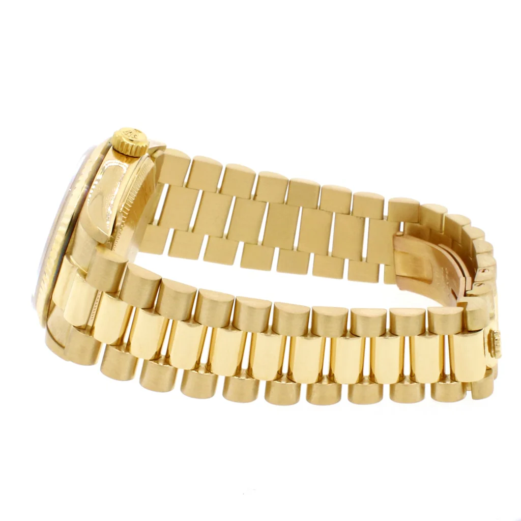 Rolex President Datejust Midsize 18K Yellow Gold Original Champagne Diamond Dial 31MM Automatic Watch 68278 - Image 5