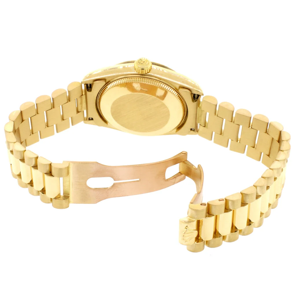 Rolex President Datejust Midsize 18K Yellow Gold Original Champagne Diamond Dial 31MM Automatic Watch 68278 - Image 7