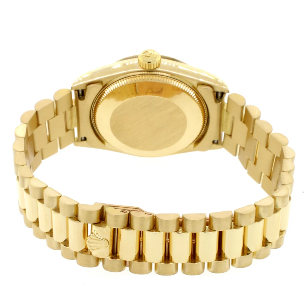Rolex President Datejust Midsize 18K Yellow Gold Original Champagne Diamond Dial 31MM Automatic Watch 68278 - Image 8