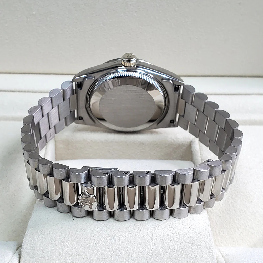 Rolex President Datejust Midsize 31mm White Gold Silver Dial Ladies Watch 68279 - Image 4