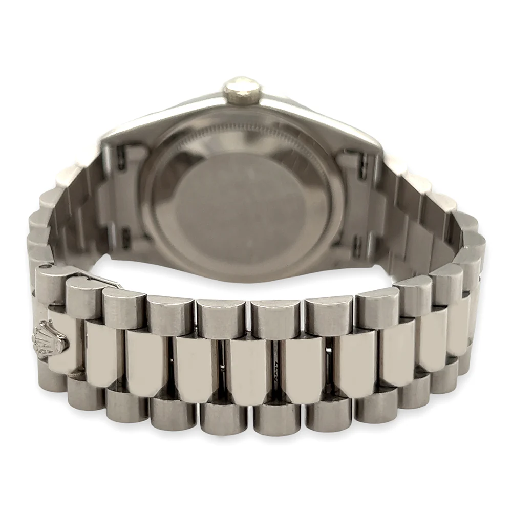 Rolex President Day-Date 18239 36MM Silver Diamond Dial White Gold Watch 1996 - Image 4