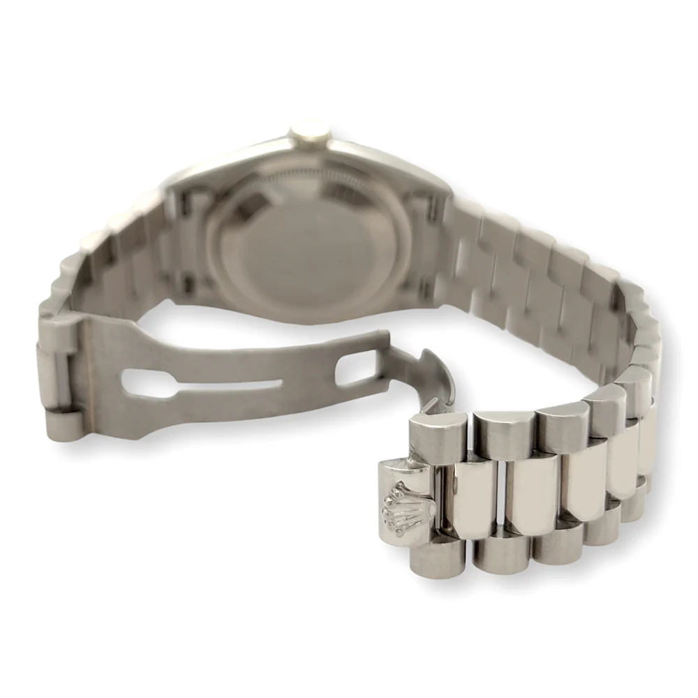 Rolex President Day-Date 18239 36MM Silver Diamond Dial White Gold Watch 1996 - Image 5