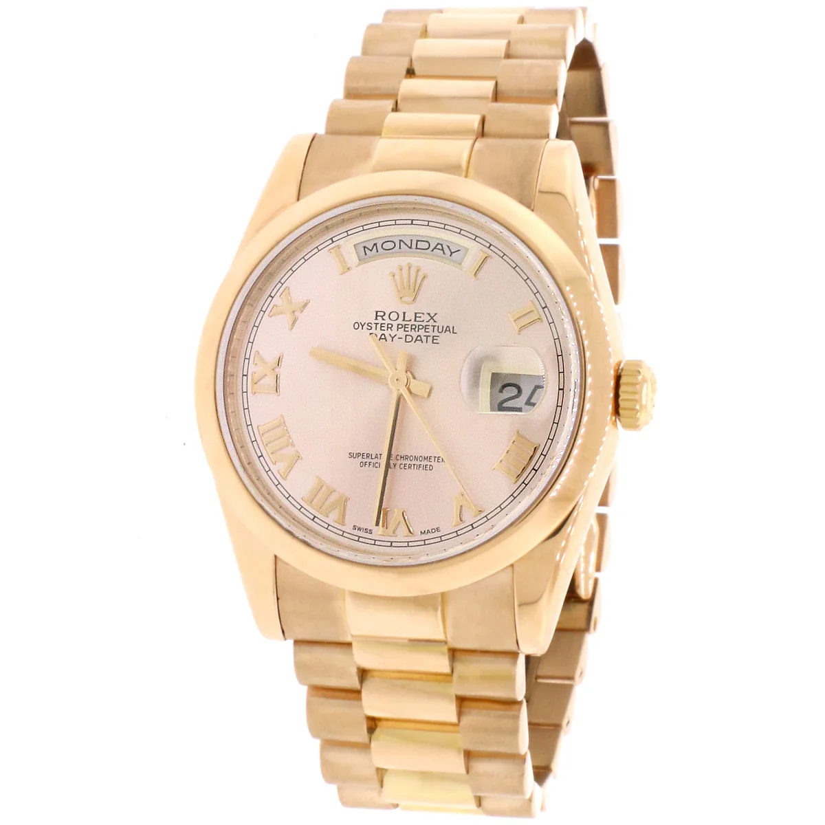 Rolex President Day-Date 18K Everose Pink Roman Dial 36mm Automatic Mens 118205 Box & Papers - Image 4