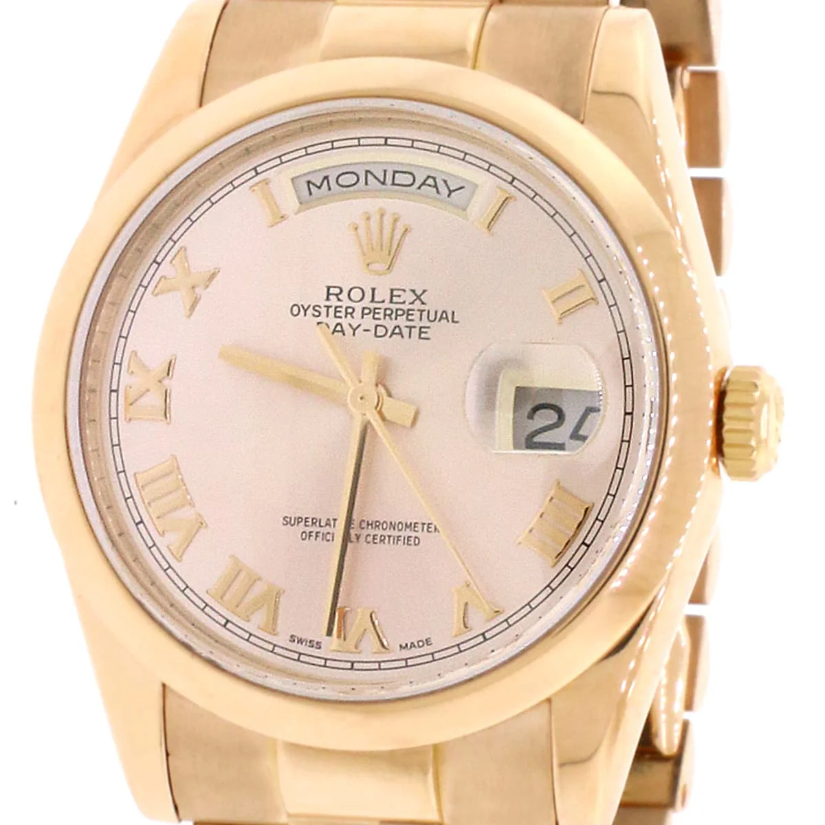 Rolex President Day-Date 18K Everose Pink Roman Dial 36mm Automatic Mens 118205 Box & Papers - Image 9