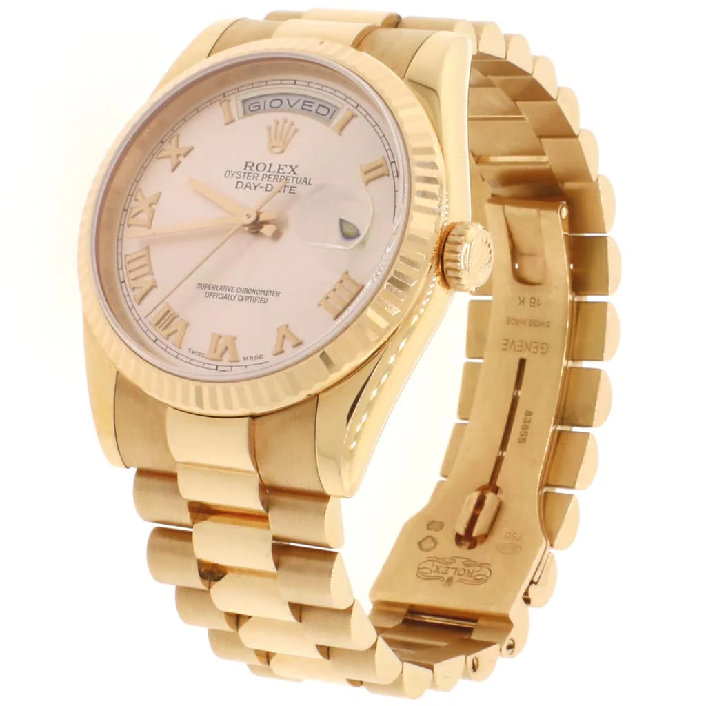 Rolex President Day-Date 18K Rose Gold 36MM Pink Roman Dial Automatic Mens Oyster Watch 118235 - Image 2