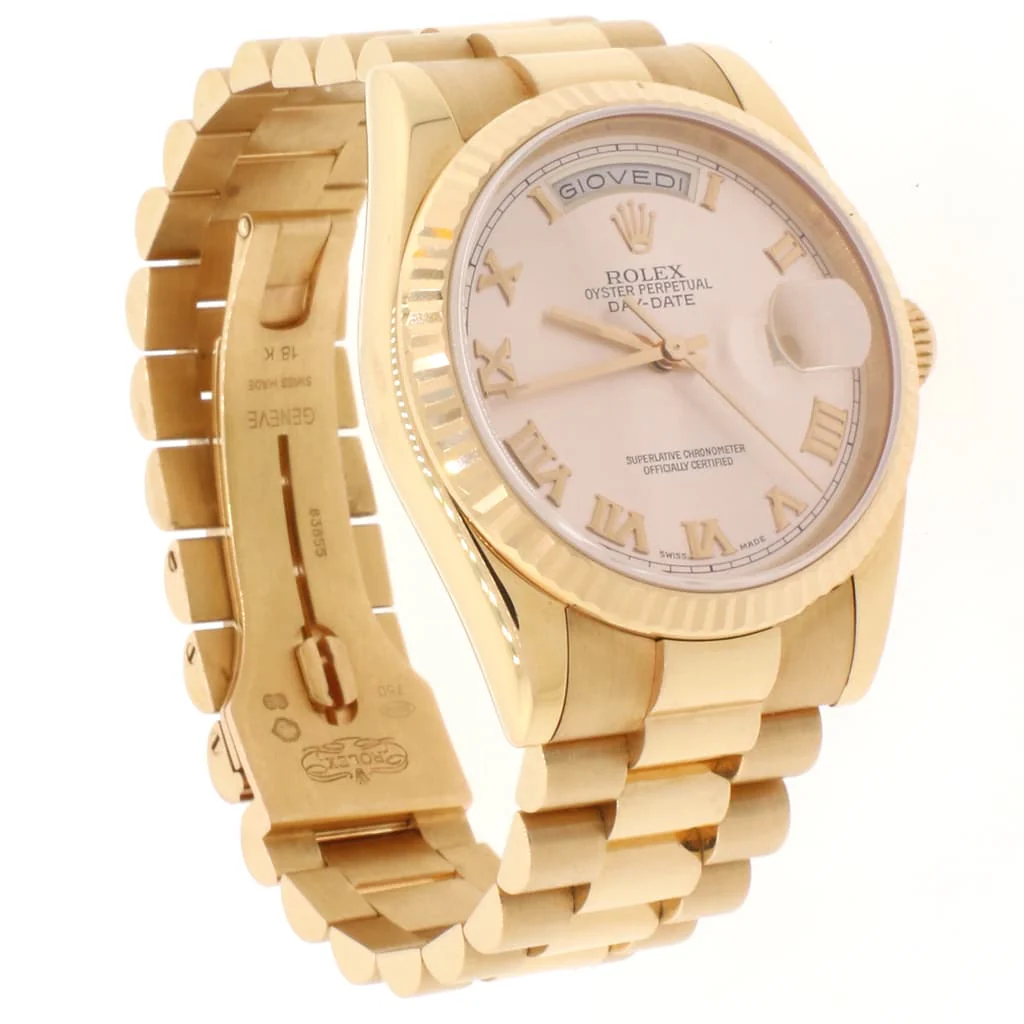 Rolex President Day-Date 18K Rose Gold 36MM Pink Roman Dial Automatic Mens Oyster Watch 118235 - Image 3