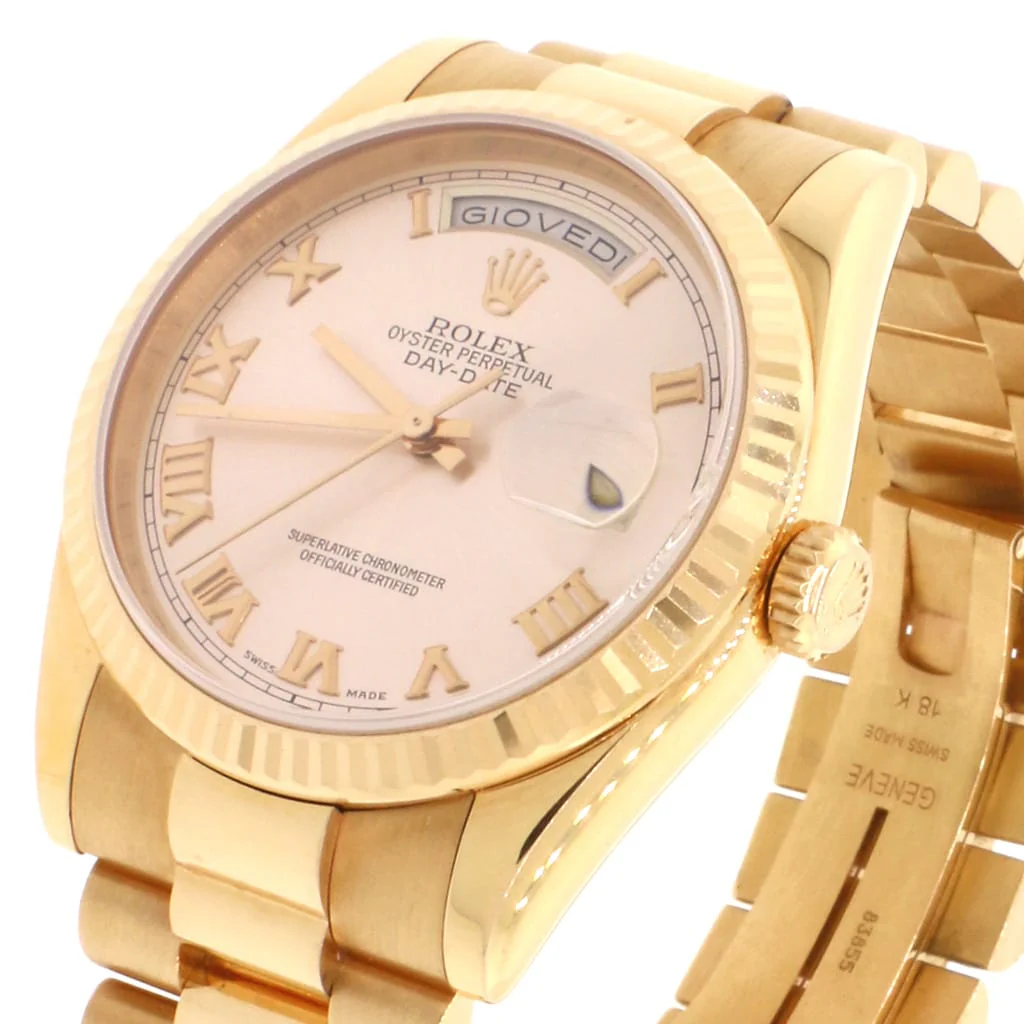 Rolex President Day-Date 18K Rose Gold 36MM Pink Roman Dial Automatic Mens Oyster Watch 118235 - Image 4