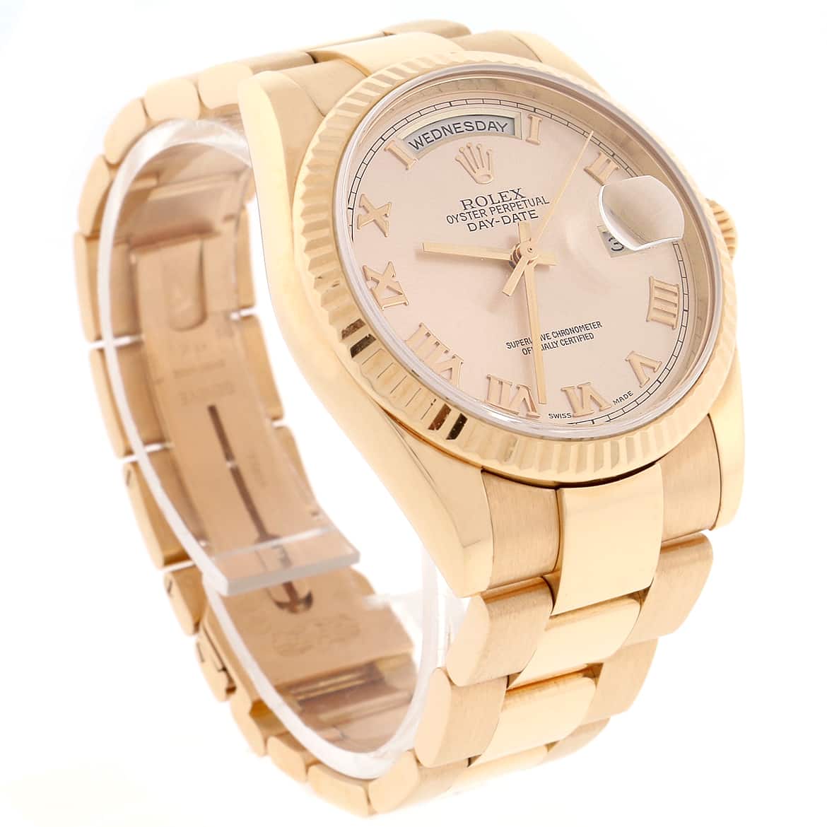Rolex President Day-Date 18K Rose Gold 36MM Pink Roman Dial Automatic Mens Oyster Watch 118235 - Image 4