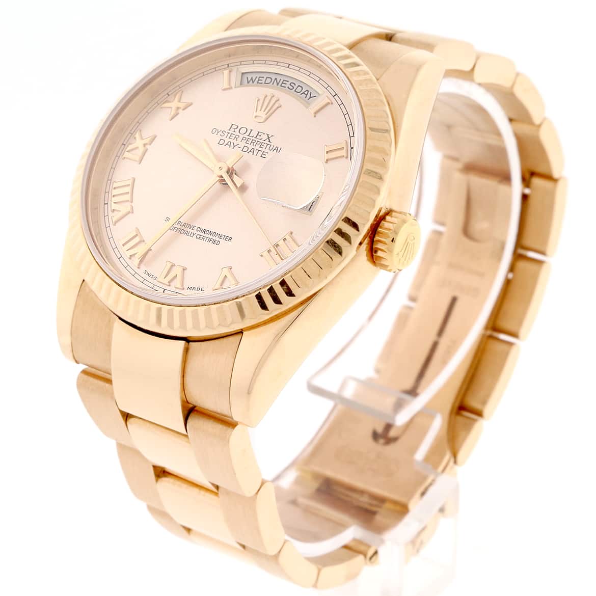 Rolex President Day-Date 18K Rose Gold 36MM Pink Roman Dial Automatic Mens Oyster Watch 118235 - Image 5