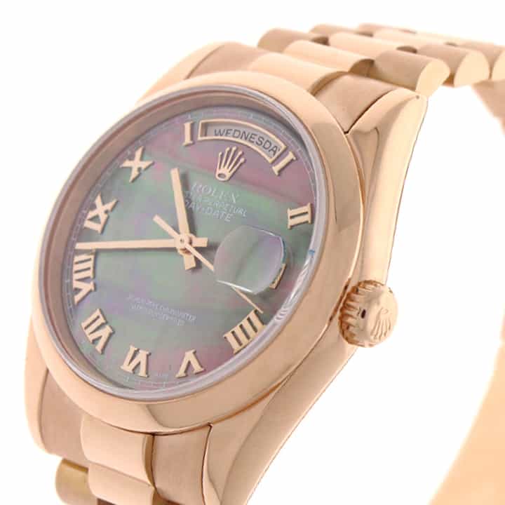 Rolex President Day-Date 18K Rose Gold Tahitian MOP Roman Dial 36MM Jubilee Automatic Mens Watch 118205 - Image 11